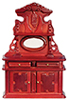Dollhouse Miniature Victorian Sideboard with Mirror, Mahogany