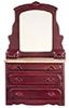 Dollhouse Miniature Victorian Dresser, Mahogany