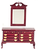 Dollhouse Miniature Dresser with Mirror, Mahogany
