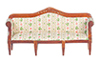 Dollhouse Miniature Sofa, Green, Walnut