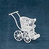 Dollhouse Miniature Baby Stroller, White