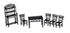 1/2" Scale Dining Set, 6 pc., Black