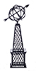 Dollhouse Miniature Sundial W/Globe, Black