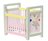 Dollhouse Miniature Baby Crib, Multicolor