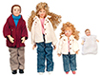Dollhouse Miniature Modern Doll Family Set, 4 pc