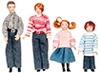 Dollhouse Miniature Modern Porcelain Family, 4Pc