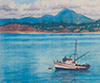 Dollhouse Miniature Tableau On Canvas, Bateau