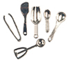 Silver Kitchen Utensils, 6 pc.