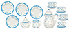 Blue Dots Tea Set, 17 pc