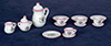 Dollhouse Miniature Pink China Set, 17 pc