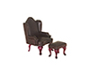 Chair with Ottoman, Brown