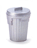 Dollhouse Miniature Silver Garbage Can, Empty