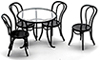 Patio Table with 4 Chairs, Black