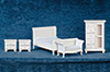 Dollhouse Miniature Bedroom Set, 5 pc, White