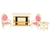 Salon Set, 4 pc., White and Gold