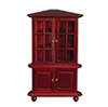 Dollhouse Miniature Corner Hutch, Mahogany