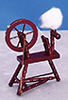 Dollhouse Miniature Spinning Wheel, Mahogany