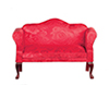 Queen Anne Loveseat, Red, Mahogany
