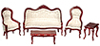 Victorian Living Room Set, Mahogany, 5 pc.
