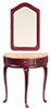 Dollhouse Miniature Demi-Table with Mirror, Mahogany