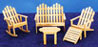 Dollhouse Miniature Adirondack Furniture Set 4 Pc, Oak