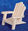 Dollhouse Miniature Adirondack Chair, Pine