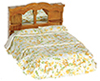 Dollhouse Miniature Double Bed, Dark Oak