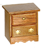Dollhouse Miniature Nightstand, Dark Oak