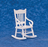 Dollhouse Miniature Rocking Chair, White