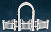 Dollhouse Miniature Arbor with Gate And Fence