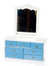Dollhouse Miniature Dresser with Mirror, White