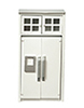 Dollhouse Miniature Refrigerator with Cabinet, White