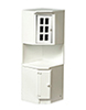 Dollhouse Miniature Corner Cabinet, White