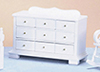 Dollhouse Miniature Triple Dresser, White