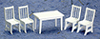 Table with 4 Chairs, White