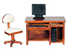 Dollhouse Miniature Computer Desk Set, Walnut, 5Pc