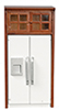 Dollhouse Miniature Refrigerator with cabinet, Walnut