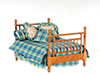 Double Bed with Linens, Walnut