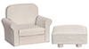 Earth tone Chair and Ottoman