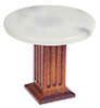 Dollhouse Miniature Round Marble Top Table, Walnut