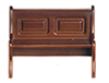 Dollhouse Miniature Long Bench with Back, Walnut
