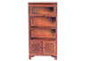 Dollhouse Miniature Bookcase, 1 Glass Door, Walnut