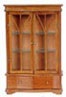 Dollhouse Miniature China Cabinet with 2 Drawers, Pecan