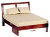 Dollhouse Miniature Modern Bed, Mahogany