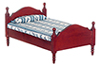 Dollhouse Miniature Single Bed, Mahogany