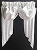 Dollhouse miniature VALANCE: DOUBLE BALLOON, WHITE LEAVES PATTERN