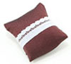 Dollhouse miniature PILLOW, BURGUNDY WITH WHITE LACE