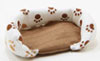 Dollhouse miniature DOG BED, LARGE, PAW PRINT WITH BROWN FABRIC