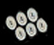 Dollhouse Miniature Small Oval Escutcheon 6Pcs Silver