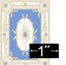 Dollhouse Miniature Rug: Aubusson Blue, 1/4